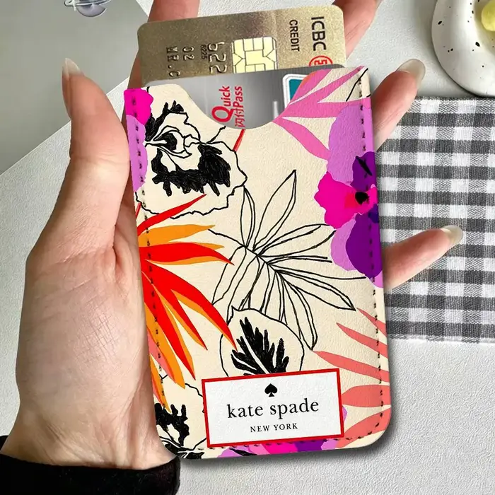 Porte-cartes en cuir léger K-Kate S-Spade, motif palmier, étui de protection pour carte de bus, cart