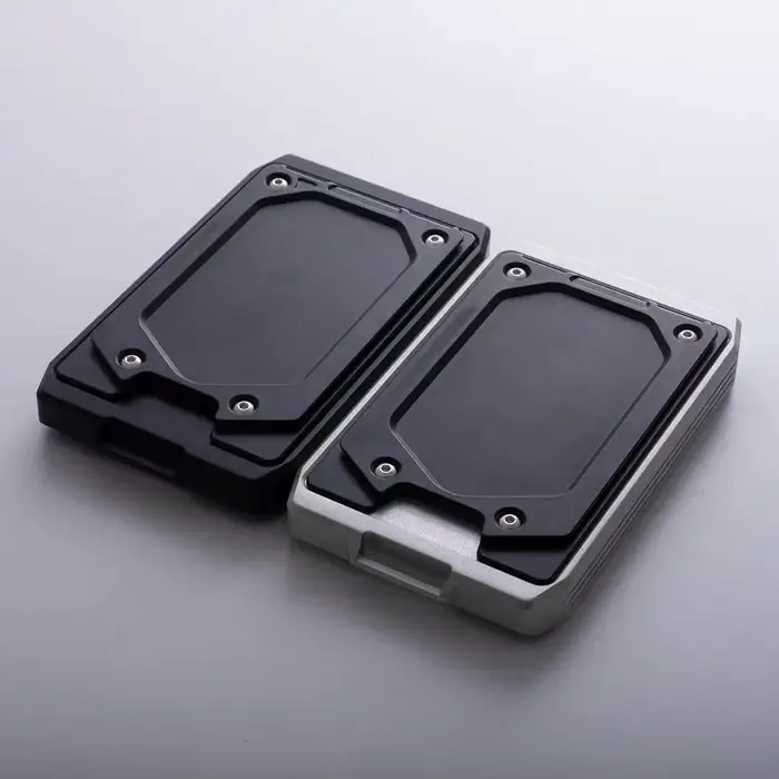Mythfunction alliage d'aluminium portefeuilles hommes argent carte de crédit clé accessoires support mince rangement organisateur sacs à main noir Walet cadeau