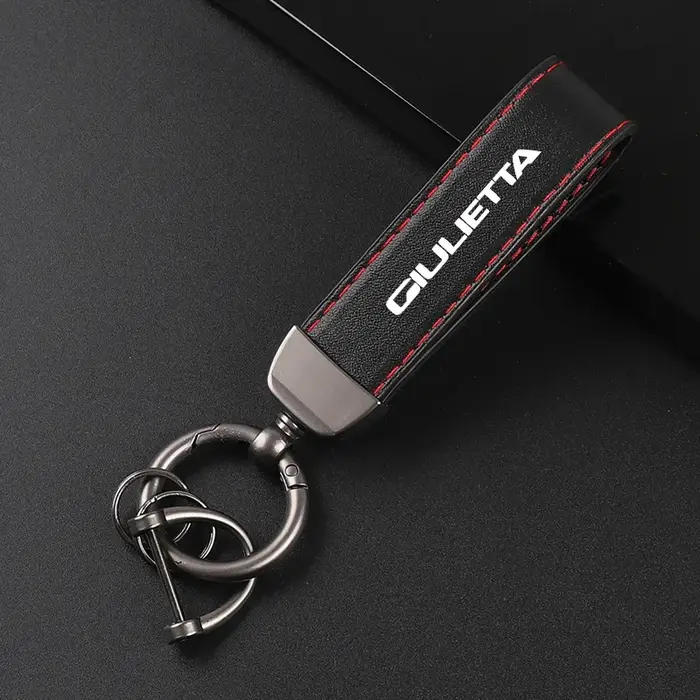 Porte-clés en cuir de luxe avec pendentif insigne de voiture pour Alfa Romeo Giulietta