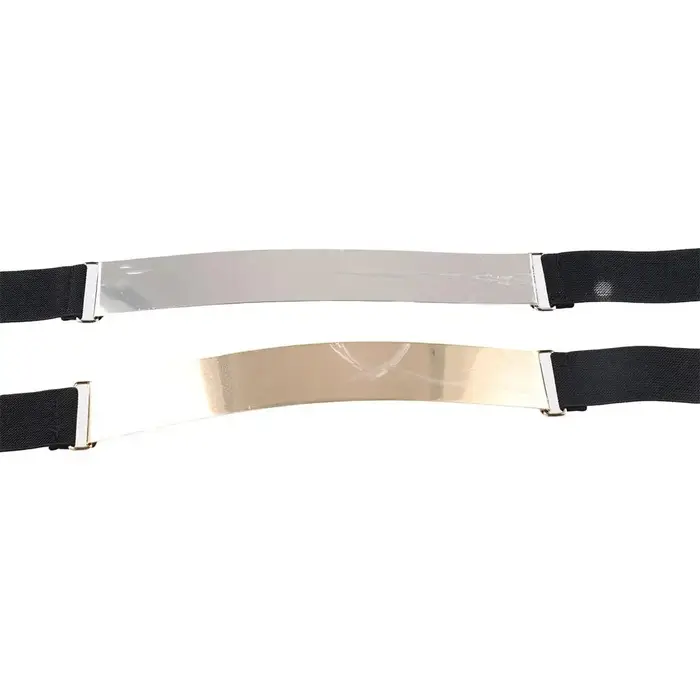 Ceinture élastique en métal argenté pour femmes