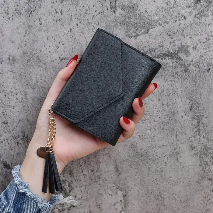 Porte-cartes personnalisé en cuir PU |   Portefeuille personnalisé avec initiales pour femmes |   Ca