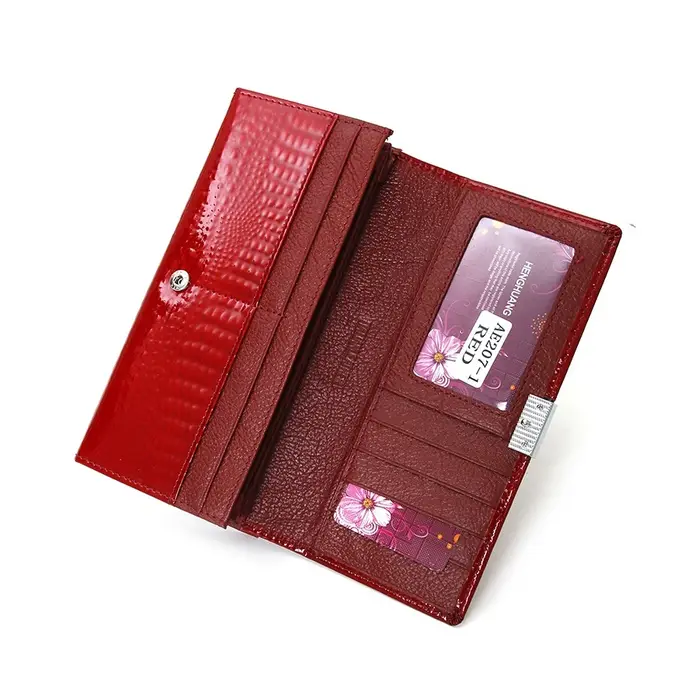 Portefeuille en cuir véritable femmes longs portefeuilles