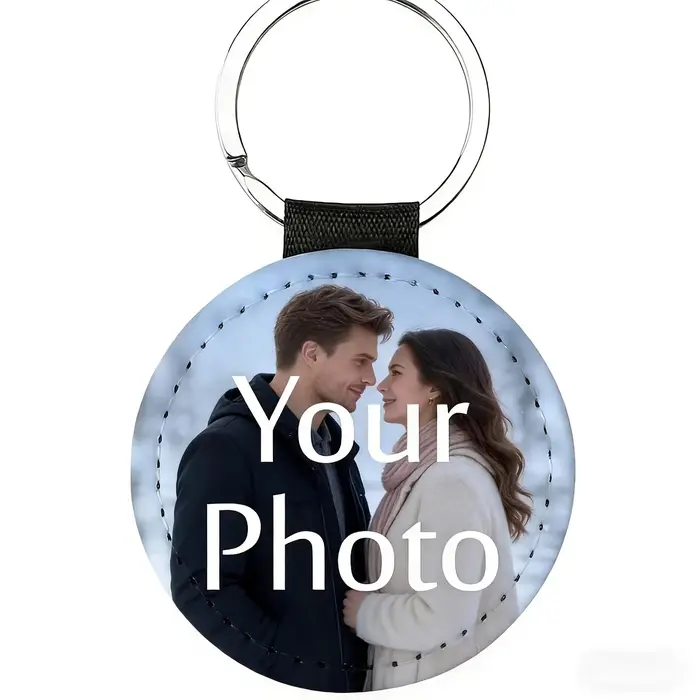 Porte-clés personnalisé en similicuir avec photo, ornement suspendu exquis, cadeau idéal pour différ