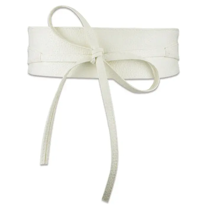 Mode femmes ceinture pour robe en cuir PU nœud large ceintures