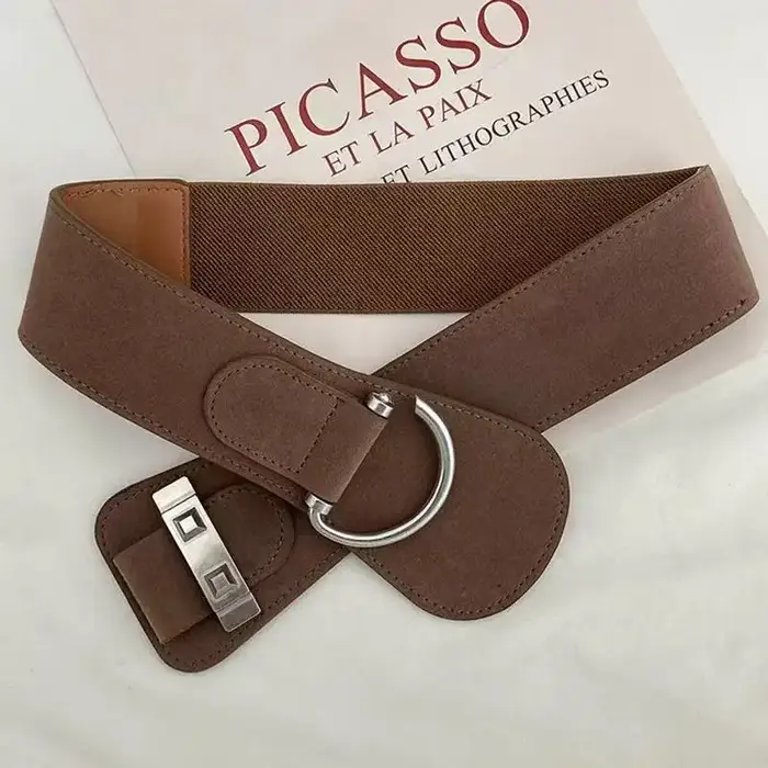 Ceinture large en daim pour femmes, nouveau Style rétro américain d'hiver, paires avec robes et mant