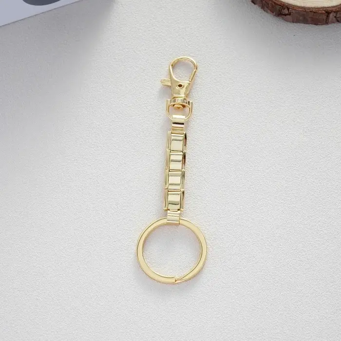 Nouveau porte-clés italien couleur argent en acier inoxydable