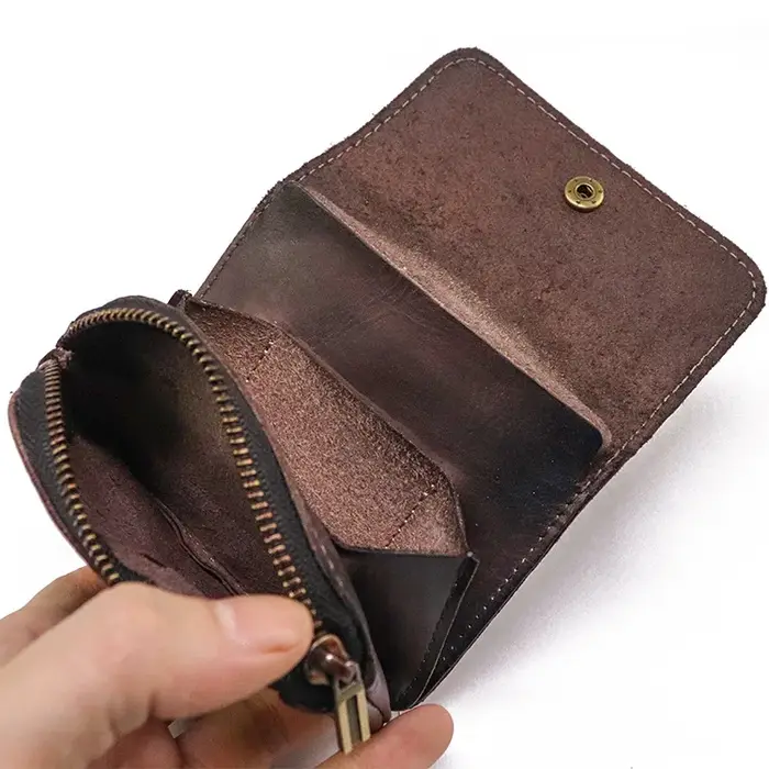 Portefeuille en cuir véritable fait à la main pour hommes et femmes