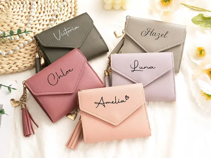 Porte-cartes personnalisé en cuir PU | Portefeuille