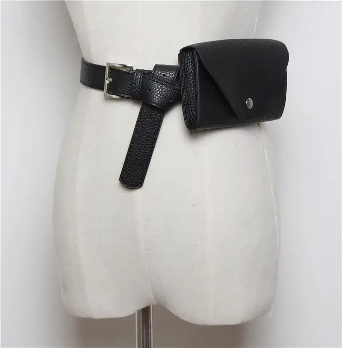 Sac banane en cuir PU vintage pour femme