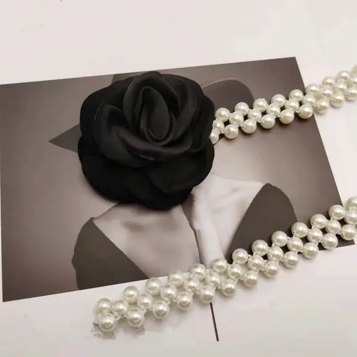 Chaîne de ceintures à fleurs en tissu de luxe pour femmes