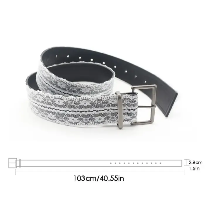 Belle ceinture de taille en dentelle en cuir blanc