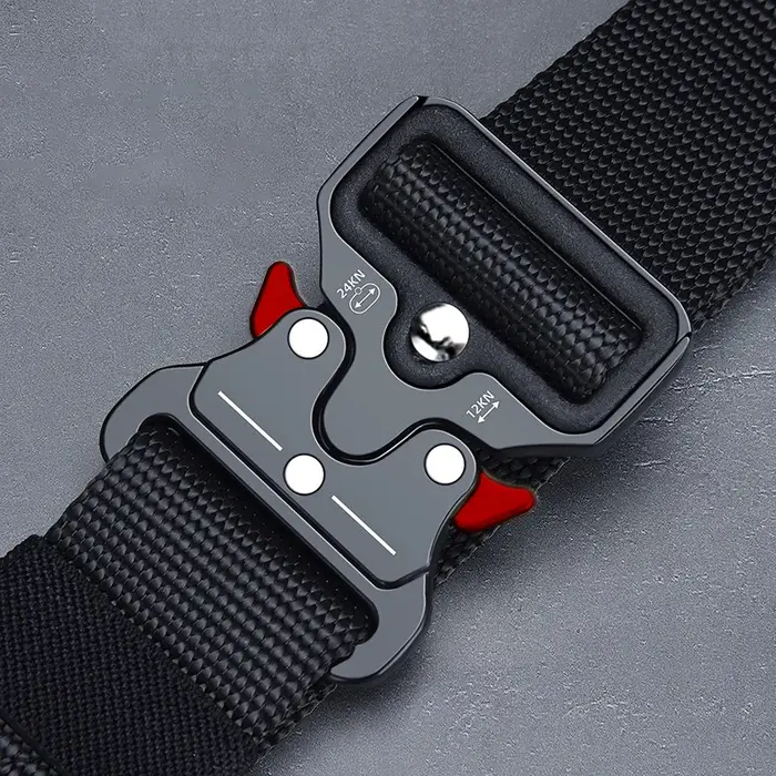 Ceinture tactique 1 pièce pour hommes ; ceinture à boucle à dégagement rapide pour sports de plein a