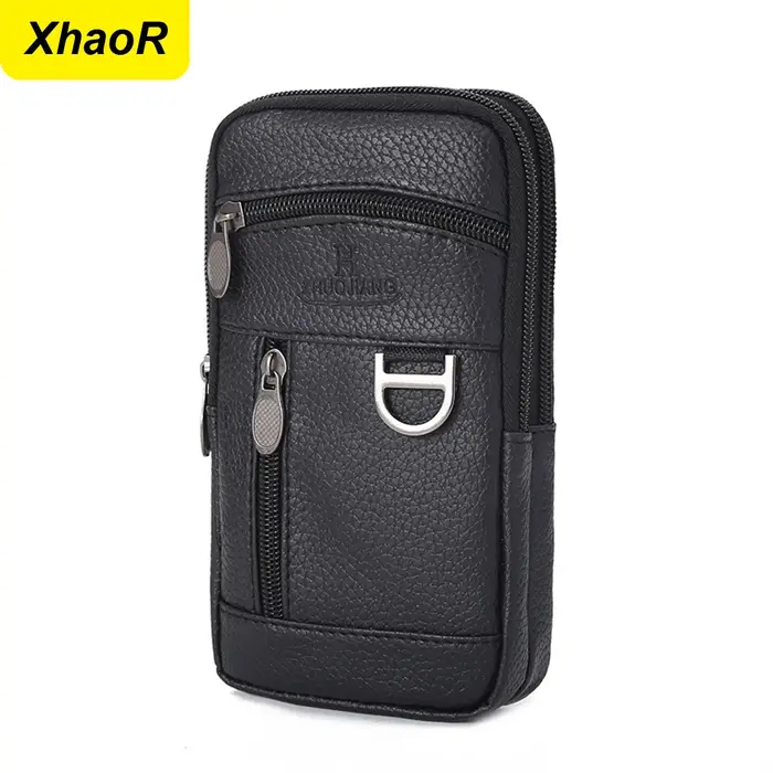 Sac de taille en cuir PU pour hommes