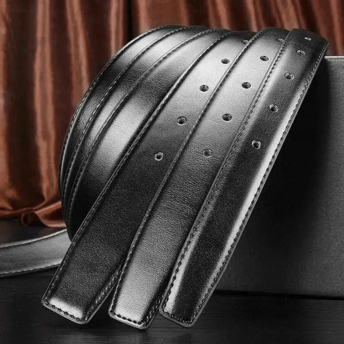 Ceintures sans boucle 2.4 2.8 3.0 3.2 3.5 3.8cm de largeur véritable ceinture hommes