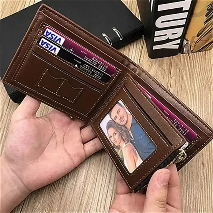 Portefeuille pour hommes gravé personnalisé – Porte-monnaie court en cuir PU de haute qualité