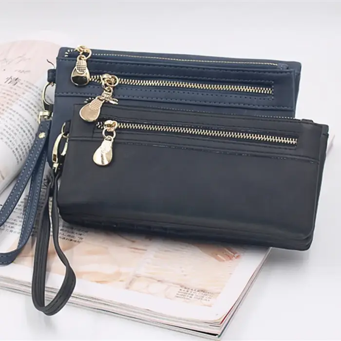 Portefeuille en cuir de grande capacité pour femme