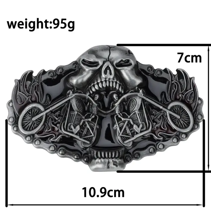 Boucle de ceinture en alliage pour hommes, modèle de moto, Cowboy, largeur 4.0