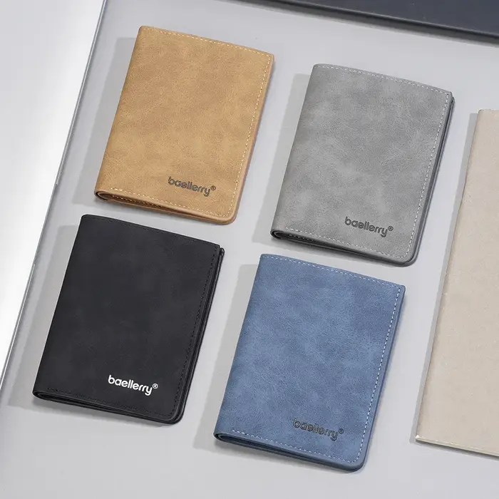 Baellerry nouveau court hommes portefeuille petits sacs de cartes porte-Photo mince mâle