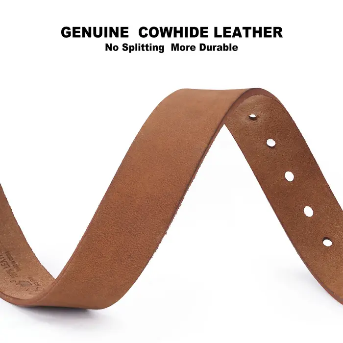 BISON DENIM Ceinture pour hommes en cuir véritable