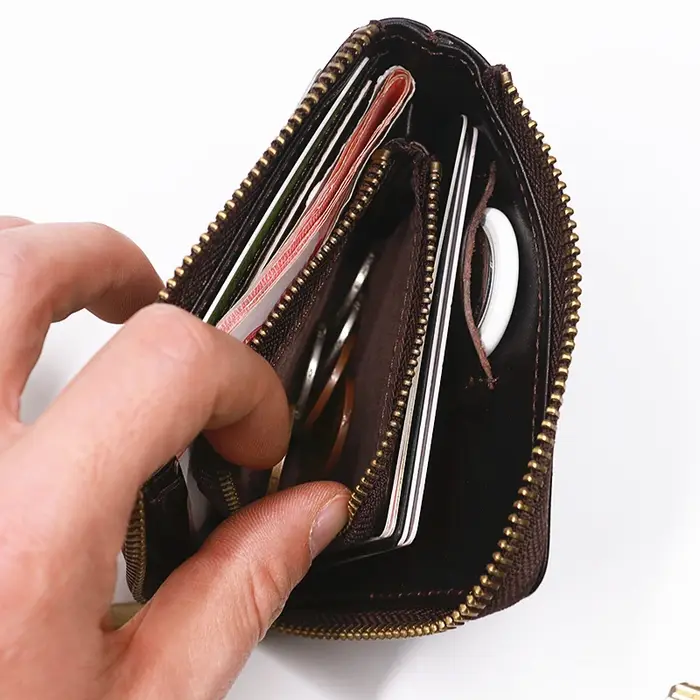 Portefeuille Vintage en cuir véritable pour hommes