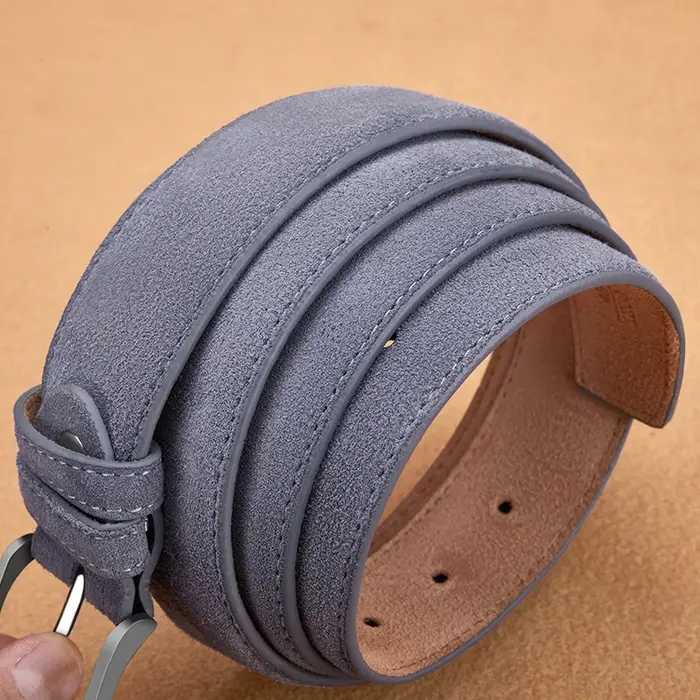 Sude-Ceinture en cuir de vachette véritable pour homme et femme