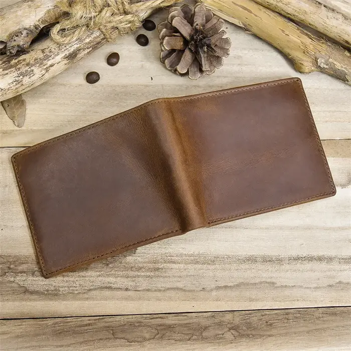 Luufan Vintage hommes portefeuille en cuir véritable court sac à main portefeuilles