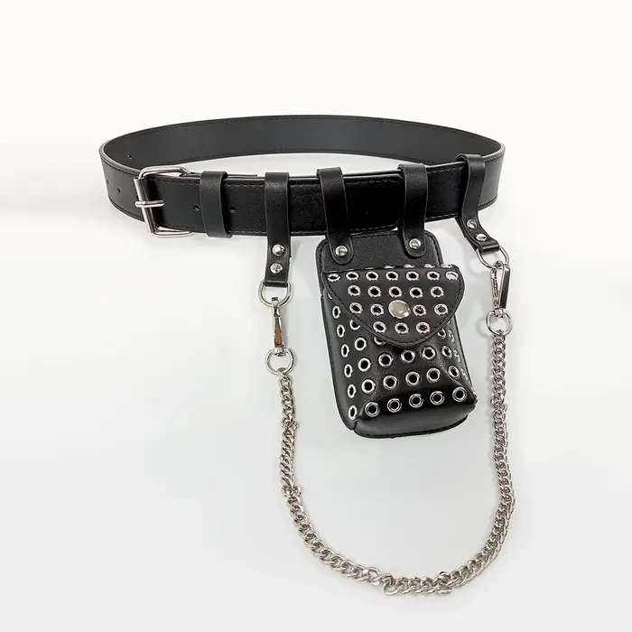 Mode Mini porte-monnaie multi-fonctionnel en cuir PU portefeuille argent ceinture sac Rivet petit multi-carte pochette pour femmes porte-carte