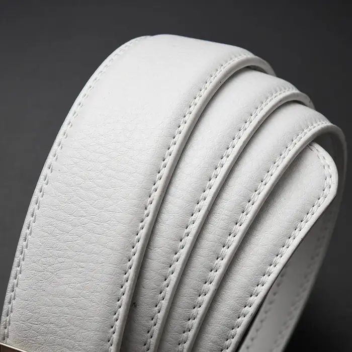 Ceinture en cuir de vachette automatique pour homme, ceinture double face, cuir véritable, chic, déc