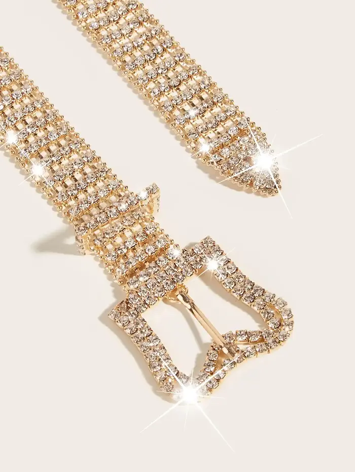 HERSHINE Ceinture tendance femme 1 pièce avec boucle papillon et strass