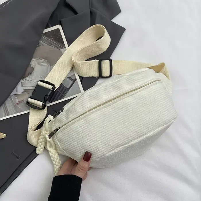 Sacs de ceinture en velours côtelé décontractés pour femmes