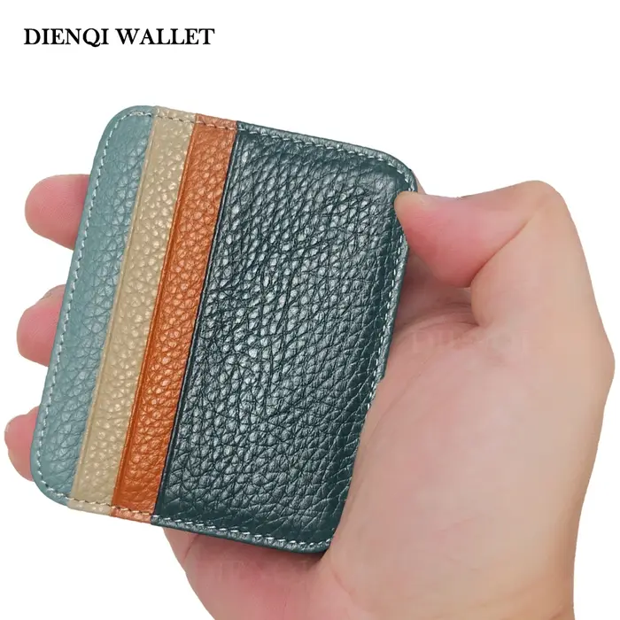 Portefeuille en cuir Ultra fin motif Lichi