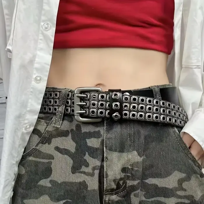Ceinture pour femmes, perles carrées à la mode