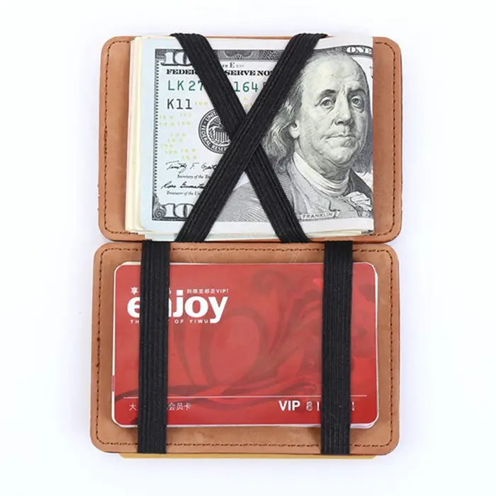Portefeuille Magique Homme en PU – Porte-cartes Créatif Tendance – Étui de Crédit Designer Noir avec Emplacement pour