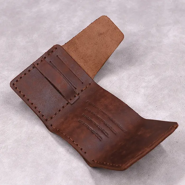 100% cuir véritable la vie secrète de Walter Mitty portefeuille pour hommes Vintage à la main en peau de vache à trois