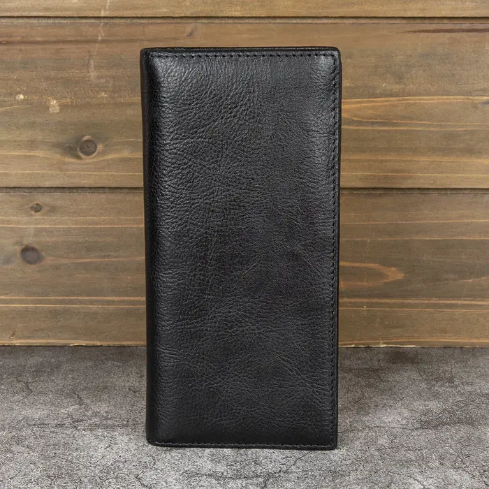 Portefeuille long en cuir tanné végétal pour homme