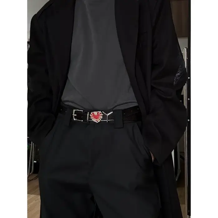 Ceinture en cuir véritable High Street Y/Project avec accent cœur en métal
