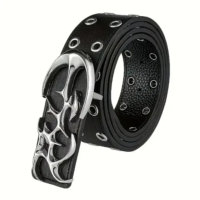 Ceinture Punk en cuir PU ajouré Y2K pour hommes et femmes