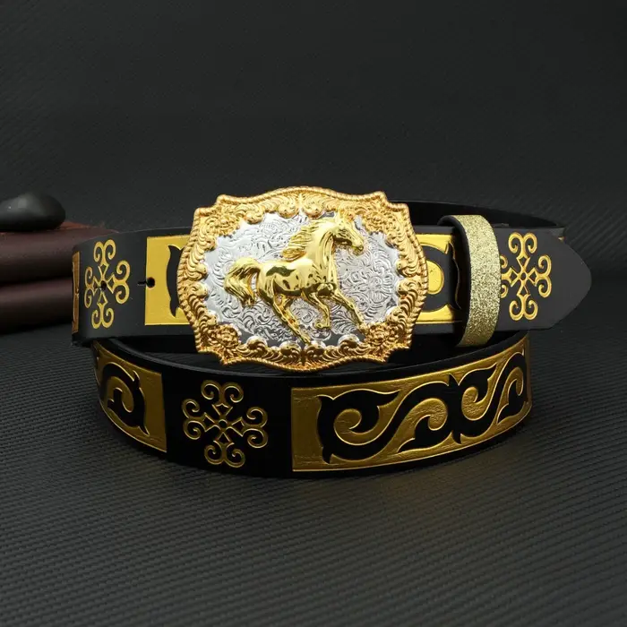 1 pièce de ceinture pour hommes à la mode de style de rue, boucle en forme de cheval, ceinture pour 