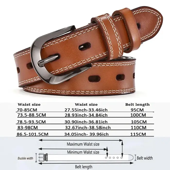Ceinture en cuir véritable pour femmes