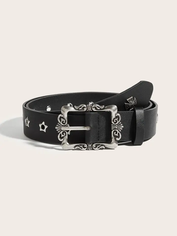 Ceinture à rivets étoiles pour homme et femme