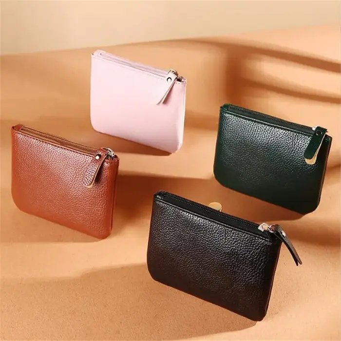 Porte-monnaie motif Litchi en cuir PU pour femme