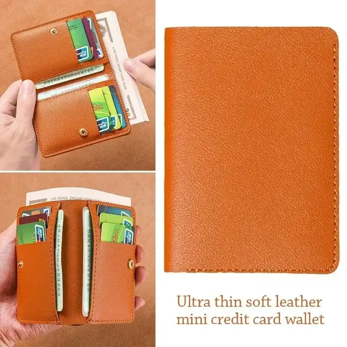 Petit portefeuille classique en cuir PU pour hommes et femmes, court et Simple, à la mode, Ultra fin, pour cartes de crédit, porte-monnaie