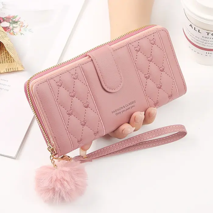 Portefeuille Long en cuir Pu pour femmes