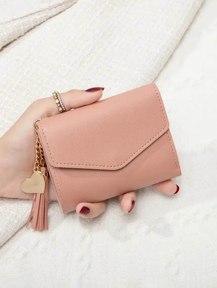 Portefeuille pochette compact pour femme élégant noir