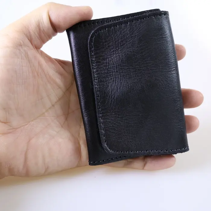 Portefeuille en cuir de vachette véritable pour hommes femmes Vintage fait à la main court petits portefeuilles
