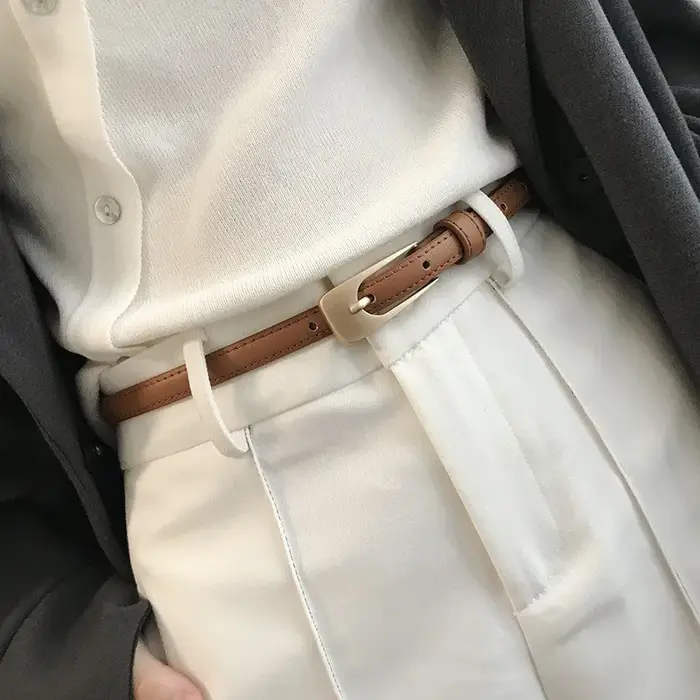 Ceinture fine en cuir pour femme