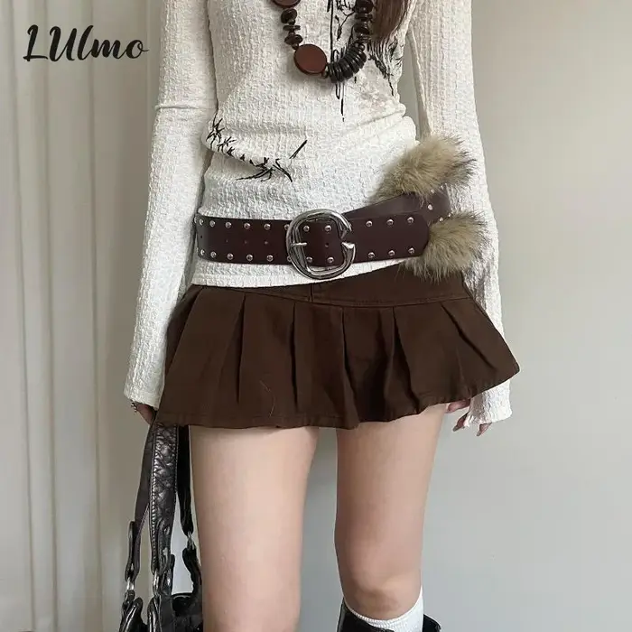 Ceinture large en fausse fourrure pour femmes, haut de gamme, Patchwork, robuste, Style Punk rétro, Rivet, avec jupe, ceinture en jean