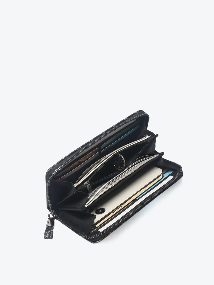  Portefeuille Long à fermeture éclair pour hommes avec motif géométrique