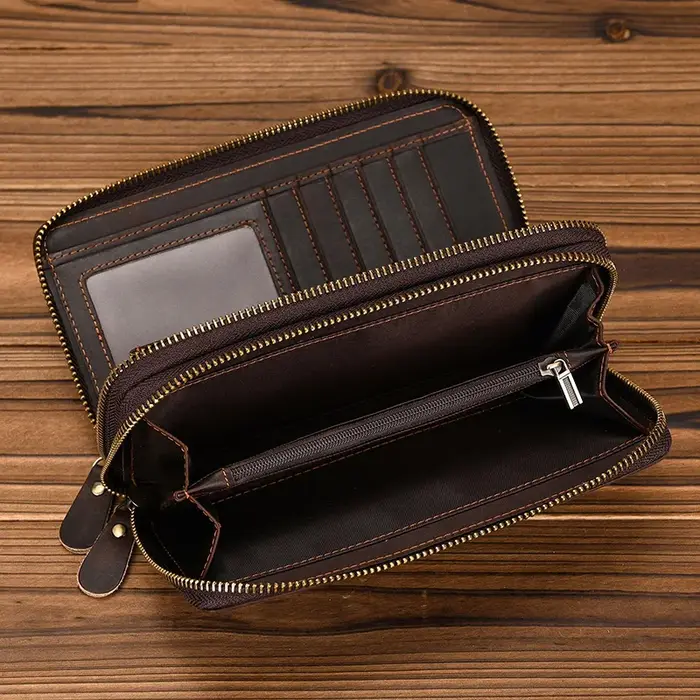 Portefeuille de styliste en cuir véritable pour homme d'affaires