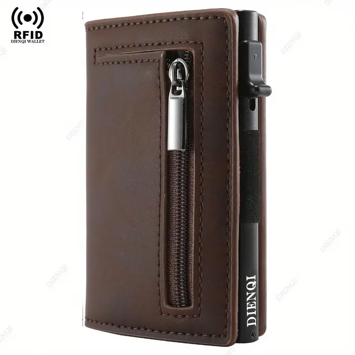 Porte-carte de crédit magnétique luxe hommes portefeuille Rfid blocage Pop Up minimaliste portefeuil